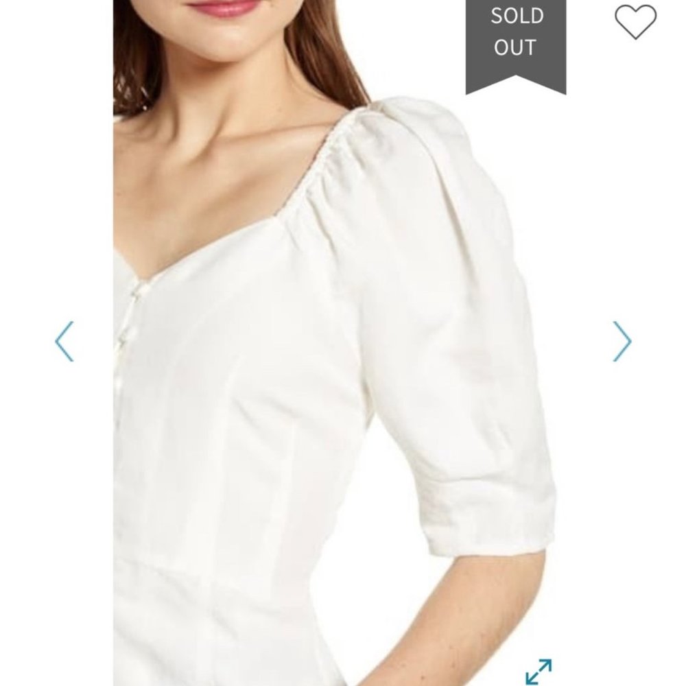 Something Navy Front Button Fitted Blouse - image 4